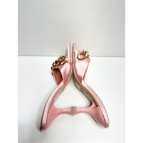 Jeffrey Campbell Sandals Womens Size 5 Pink Satin Chain Slip On Shoes Barbiecore - Picture 8 of 11